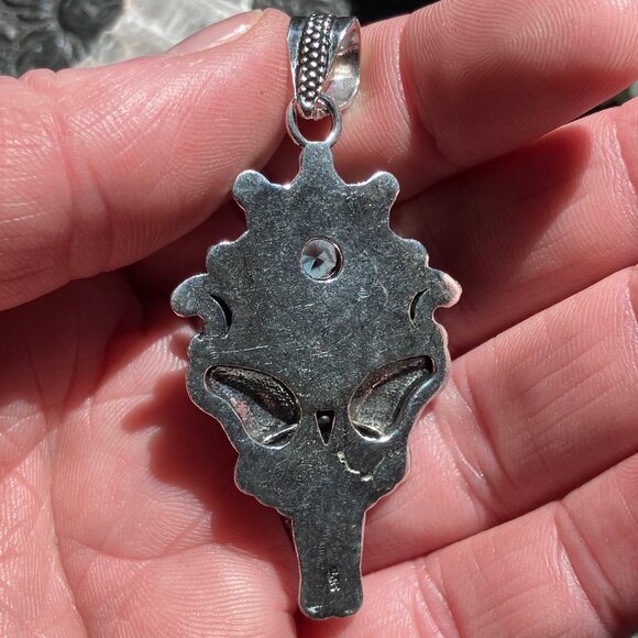 Blue Topaz Flower Luna Moth Sun Crescent Moon Mystic Stone Jewelry Crystal Penda - Picture 7 of 7